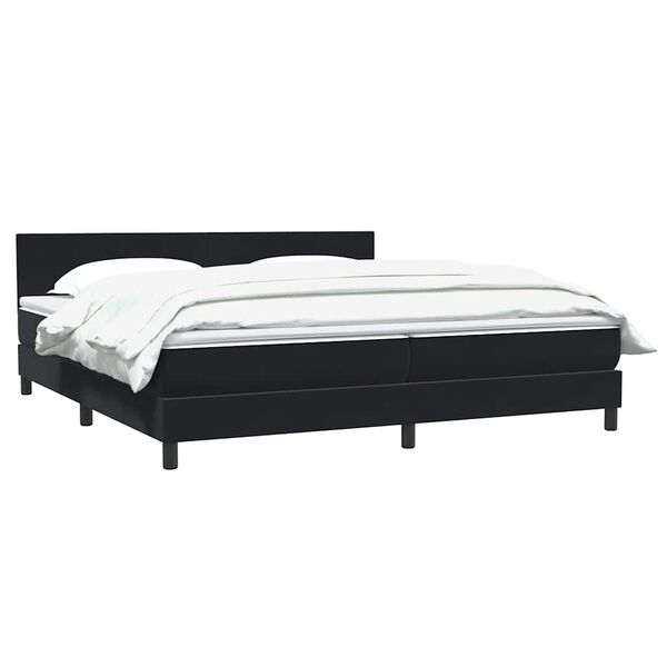 vidaXL Boxspringbett mit Matratze Schwarz 200x210 cm Samt