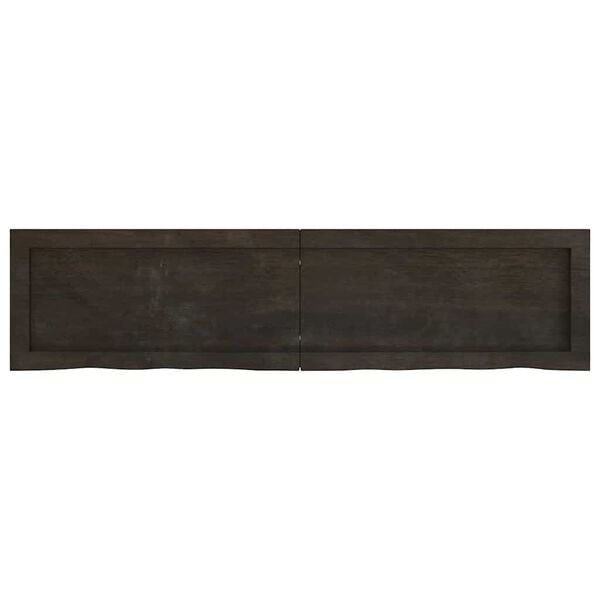 vidaXL Waschtischplatte Dunkelbraun 120x30x(2-6)cm Massivholz