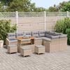 vidaXL Gartensofa-set mit Kissen 13 pcs Beige Poly-Rattan