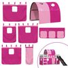 vidaXL Etagenbett mit Rutsche und Gardinen Rosa 90x200 cm