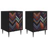 vidaXL Nachttisch OMMEN 2 stk. Schwarz Eichen-Optik 36 x 33 x 51 cm