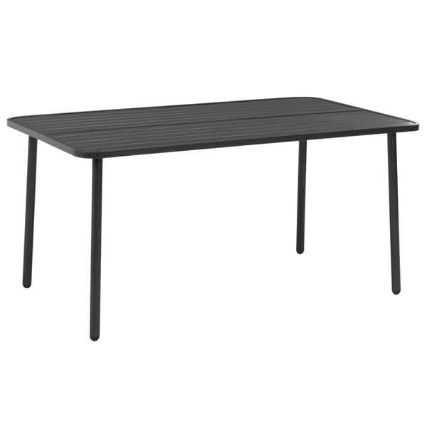 vidaXL 7-tlg. Garten-Essgruppe Stahl Dunkelgrau