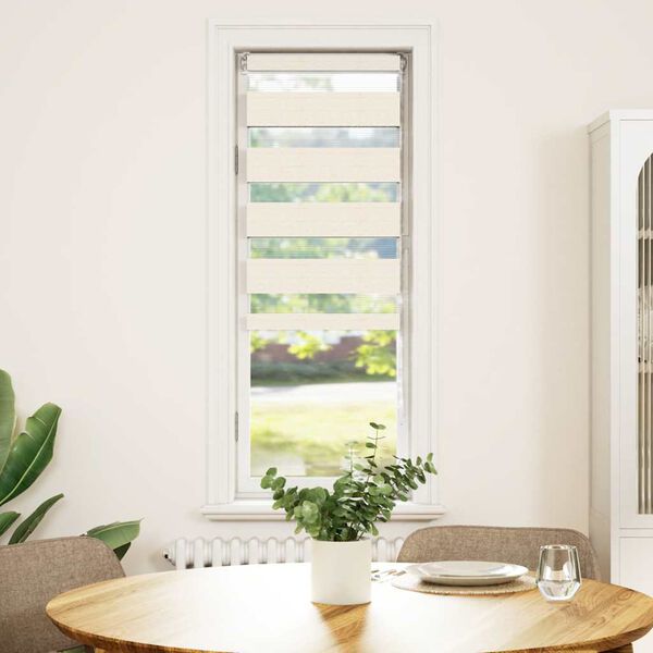 vidaXL Doppelrollo Marmorbeige 50x150 cm Stoffbreite 45,9 cm Polyester