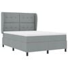 vidaXL Boxspringbett mit Matratze Hellgrau 140 x 190 cm Stoff
