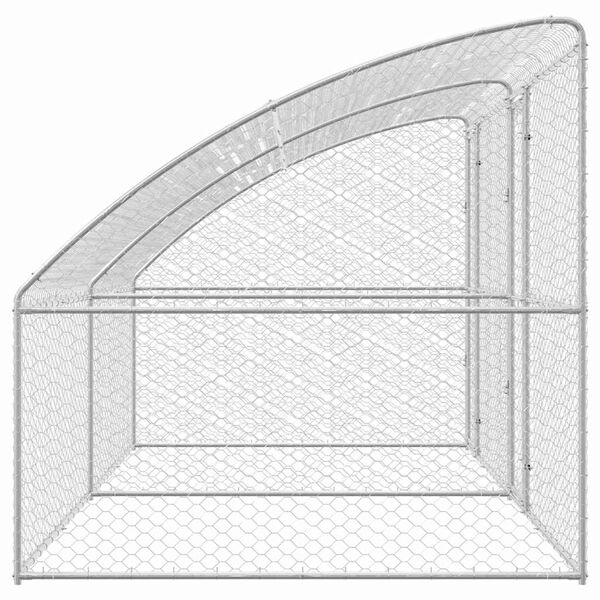 vidaXL Hundek&auml;fig mit Speicher 2 pcs Silber 4 x 2 x 2 m Stahl