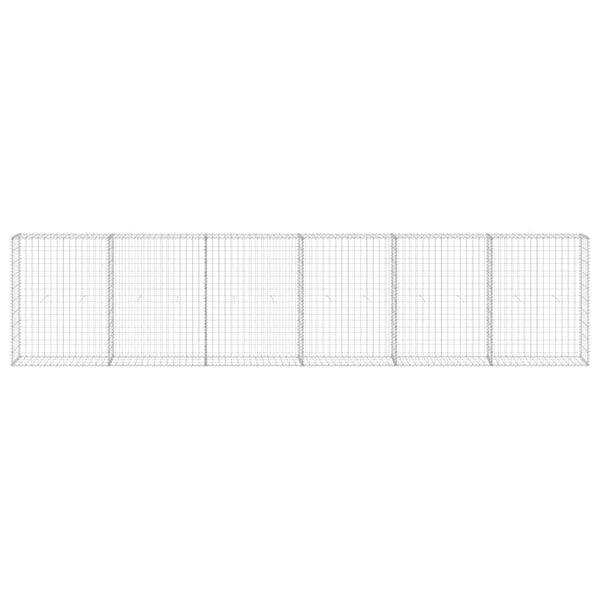 vidaXL Gabionenwand mit Abdeckung Verzinkter Stahl 300x30x100 cm