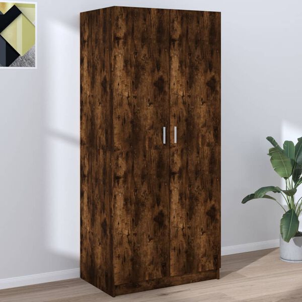 vidaXL Kleiderschrank Räuchereiche 80x52x180 cm Holzwerkstoff