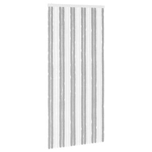 vidaXL Insektenschutzvorhang Chenille Grau und Wei&szlig; 90 x 200 cm