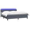 vidaXL Boxspringbett mit Matratze & LED Dunkelgrau 180x210 cm Samt