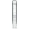 vidaXL Gabionen mit Hochbogen 4 Stk. 400x50x220/240cm Verzinktes Eisen
