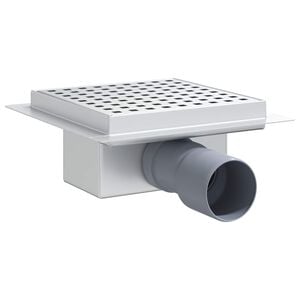vidaXL Punkt Duschablauf Silber 15 x 15 cm Edelstahl 304