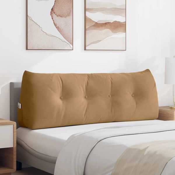 vidaXL R&uuml;ckenkissen Braun 140 x 24 x 50 cm Samt