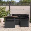 vidaXL Garten-Sofa-Set mit Kissen 5 pcs Schwarz