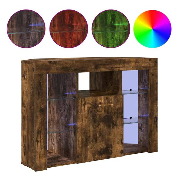 vidaXL Eck-LED-TV-Schrank Ger&auml;ucherte Eiche 100x40x68cm Holzwerkstoff