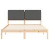 vidaXL Bettgestell mit gepolstertem Kopfteil Dunkelgrau 140 x 190 cm