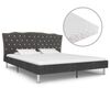 vidaXL Bett mit Matratze Dunkelgrau Stoff 180 x 200 cm