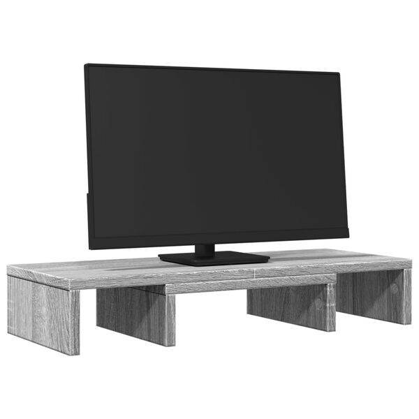vidaXL Monitorst&auml;nder Verstellbar Grau Sonoma 60x24x10,5 cm