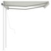 vidaXL Markise Automatisch Einziehbar mit Pfosten 3x2,5 m Creme