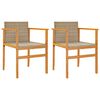 vidaXL Gartenst&uuml;hle mit Kissen 2 Stk. Beige Poly Rattan Massivholz