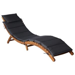 vidaXL | Sonnenliege | dunkelgrau 55 x 184 x 64cm Massivholz Akazie