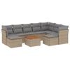 vidaXL 10-tlg. Garten-Sofagarnitur mit Kissen Beige Poly Rattan