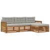 vidaXL Outdoor-Sofagarnitur Nat&uuml;rlich und Hellgrau 249 x 162,5 x 73 cm
