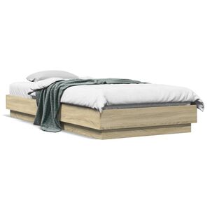 vidaXL Bettgestell ohne Matratze Sonoma-Eiche 100x200 cm Holzwerkstoff