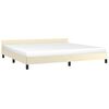 vidaXL Bettgestell mit Kopfteil ohne Matratze Creme 200x200 cm