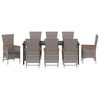 vidaXL Garten Essgruppe 9 pcs Grau Pulverbeschichteter Stahl