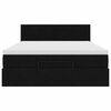 vidaXL Ottoman-Bett mit Matratze & LEDs Schwarz 140x190 cm Samt