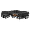 vidaXL Gartensofa-set 13-tlg. Schwarz und Dunkelgrau Poly-Rattan
