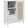 vidaXL Highboard SENJA Rattan-Optik Weiß 90x40x112 cm Kiefernholz