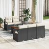 vidaXL Gartensofa-set mit Kissen 6 pcs Schwarz Poly-Rattan