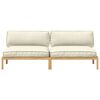 vidaXL Sofa Set mit Kissen Uni 2 pcs Creme Massivholz Akazie