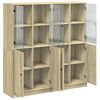 vidaXL B&uuml;cherschrank mit T&uuml;ren Sonoma-Eiche 136x37x142cm Holzwerkstoff