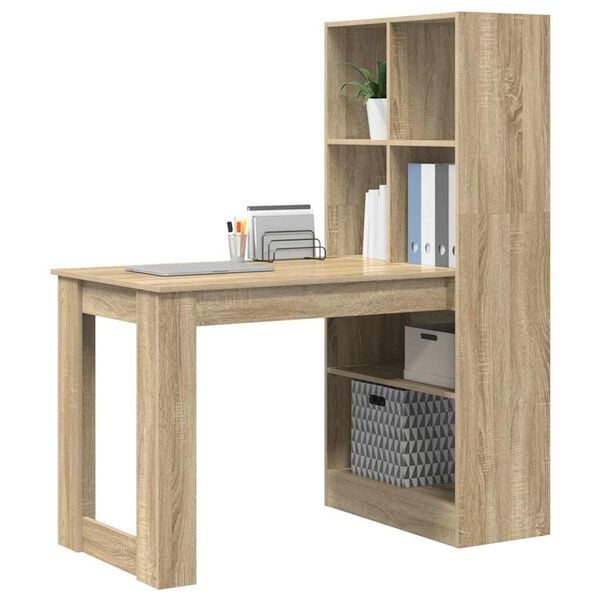 vidaXL Schreibtisch Sonoma-Eiche 122 x 67 x 145 cm Holzwerkstoff