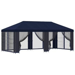 vidaXL Garten Pavillon mit Seitenw&auml;nden 6 x 3 m Blau