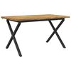 vidaXL Live Edge Esstisch 140 x 80 x 75 cm Massivholz Akazie Wei&szlig;