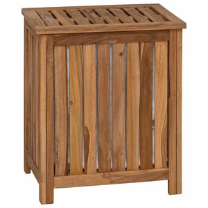 vidaXL W&auml;schekorb Natur Massivholz Teak