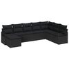 vidaXL Sofa Set mit Kissen mit Speicher 8 pcs Schwarz Poly-Rattan