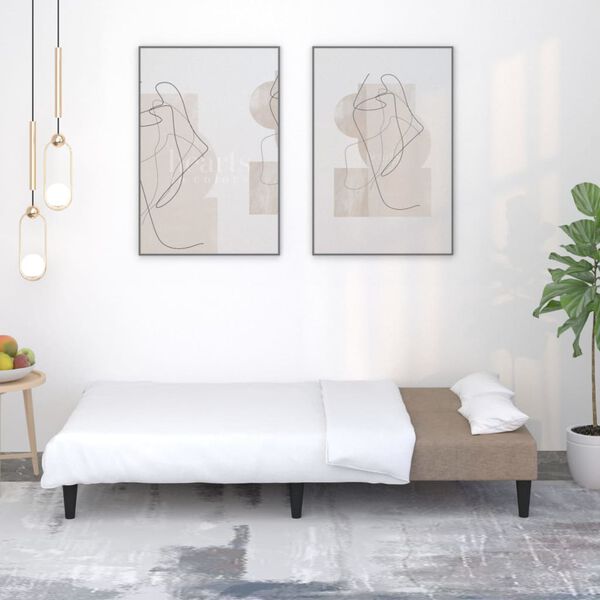 vidaXL Schlafsofa 2-Sitzer Taupe Mikrofasergewebe