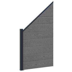 vidaXL zaunset 95 x 180 cm WPC und Aluminium Grau