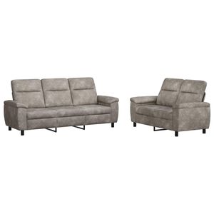 vidaXL Sofa-Set 2 pcs Hellgrau Kunstwildleder