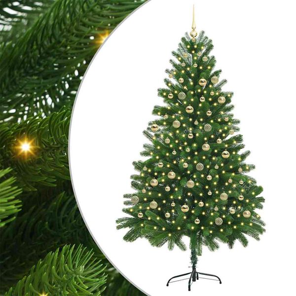 vidaXL Weihnachtsbaum mit 300 LEDs mit St&auml;nder Gr&uuml;n 210 cm PE