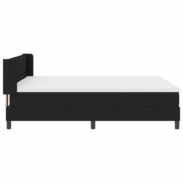 vidaXL Boxspringbett mit Matratze Schwarz 190 x 140 cm Polyester
