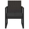 vidaXL 4-tlg. Garten-Lounge-Set mit Kissen Schwarz Poly Rattan