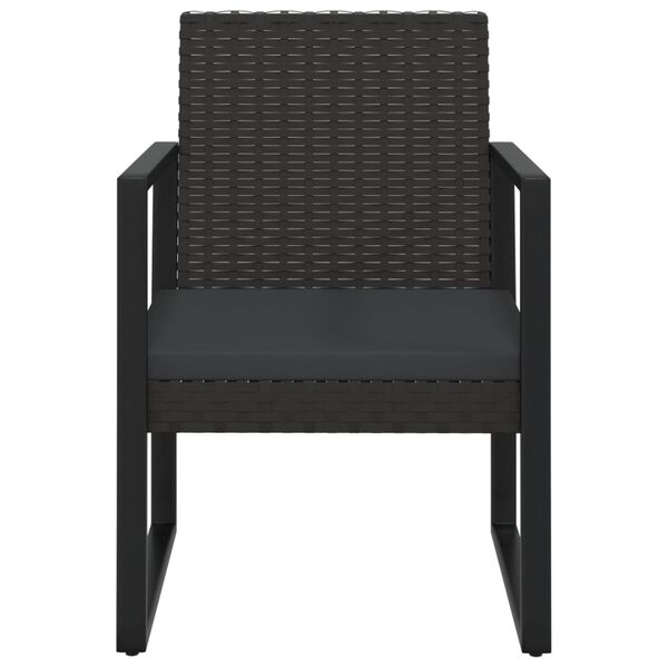vidaXL 4-tlg. Garten-Lounge-Set mit Kissen Schwarz Poly Rattan