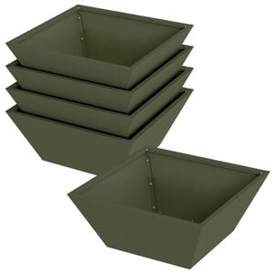 vidaXL Garten-Pflanzgef&auml;&szlig; 5 pcs Olive Gr&uuml;n 40 x 40 x 15 cm