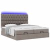 vidaXL Ottoman-Bett mit Matratzen & LEDs Taupe 200x200 cm Stoff