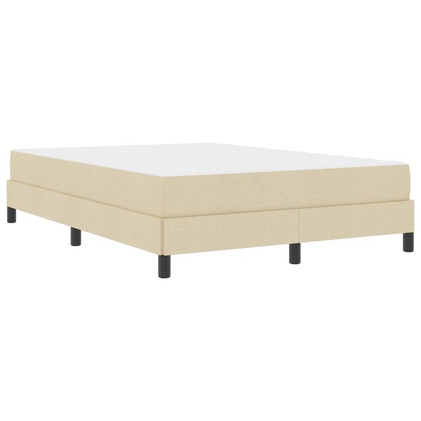 vidaXL Boxspringbett mit Matratze Creme 140 x 190 cm Stoff